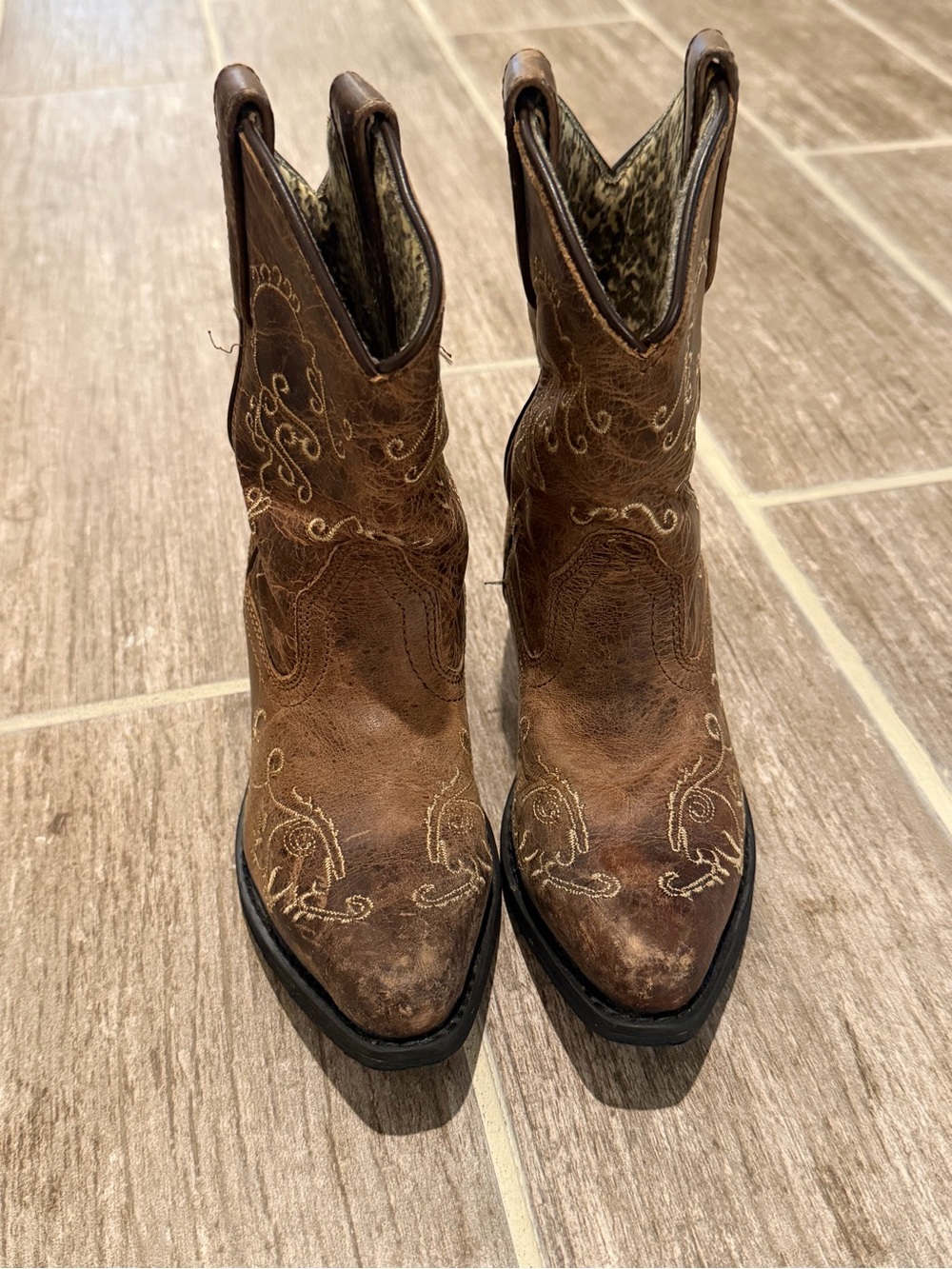 Girls Kids Toddler Smoky Mountain Jolene Distressed Stitched Cowboy Cowgirl Boot